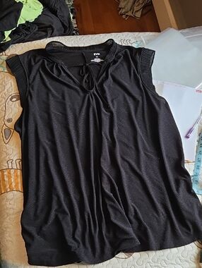 EVRI Black Sleeveless Tie-Neck Blouse